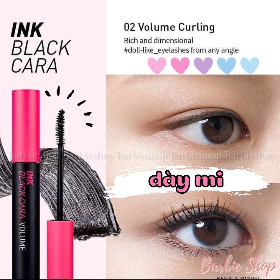 [Chuốt Mi] Mascara Peripera Ink Black Cara 8g Đủ Màu [01 - 02 - 03 - 04]