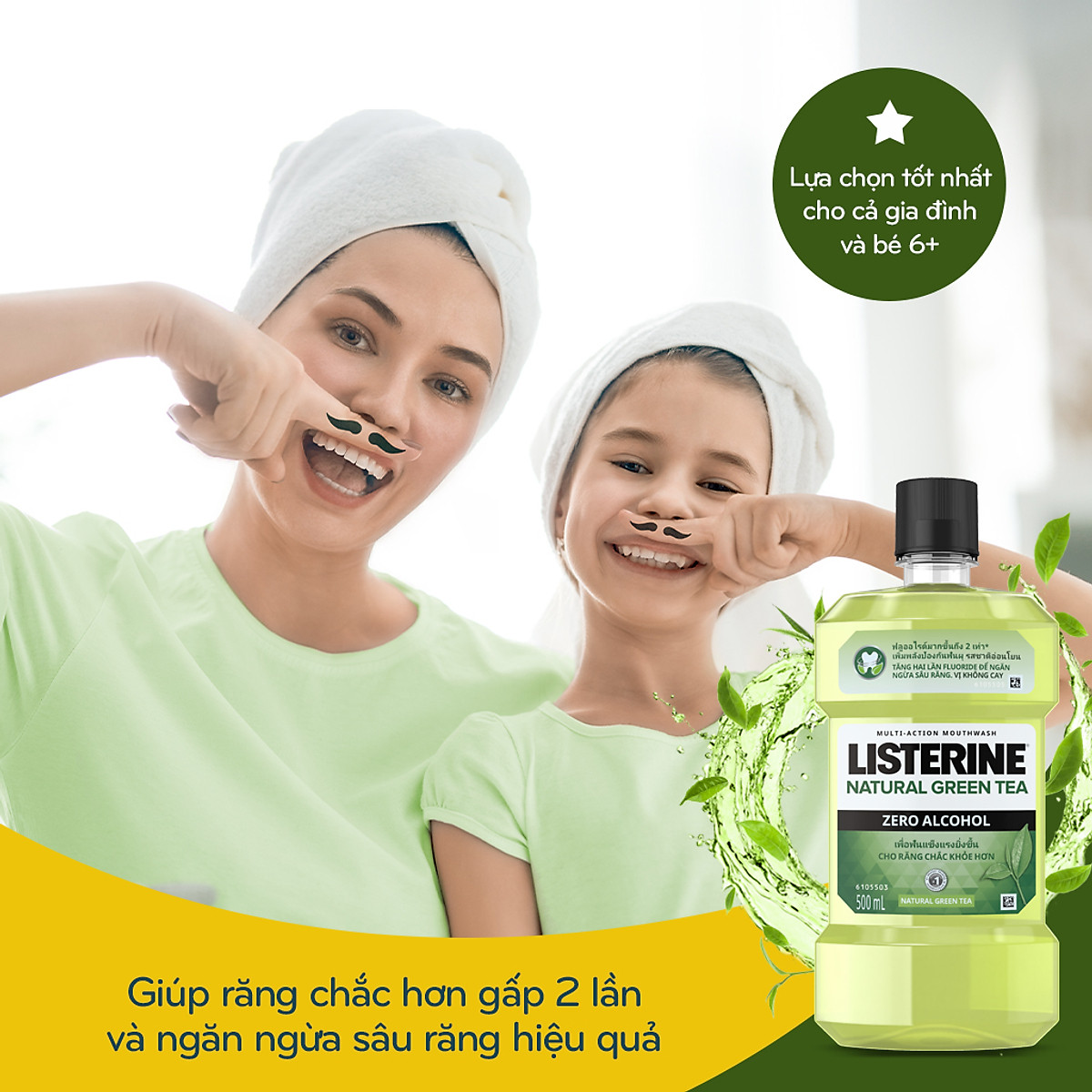 Nước súc miệng Listerine Trà xanh 500ml