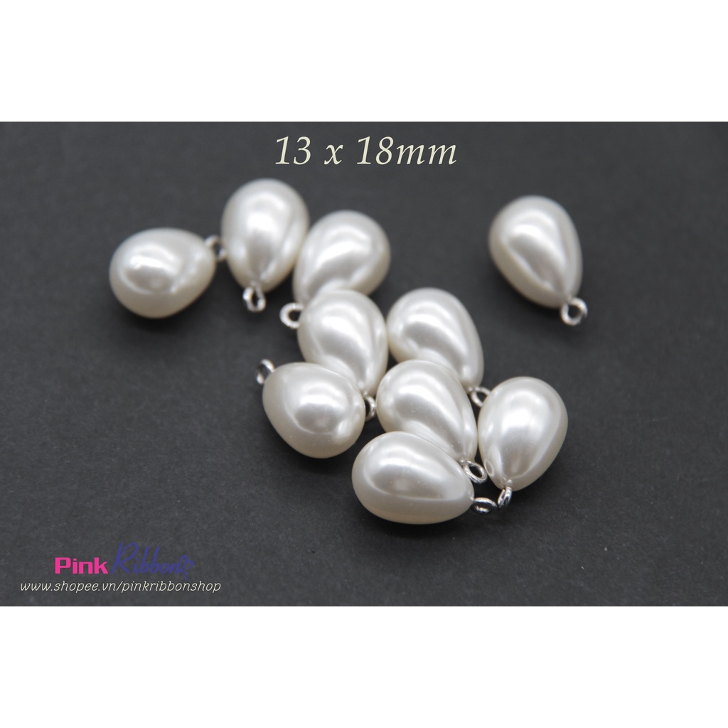 Set 5c - hạt nhựa giả trai hình giọt lệ 13*18mm
