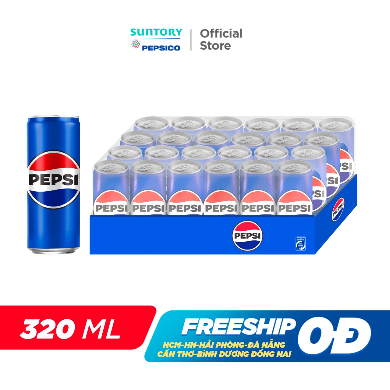 [SALE 15.7] Thùng Nước Ngọt Giải Khát Có Gaz Pepsi (320ml/lon hoặc 350ml/lon)