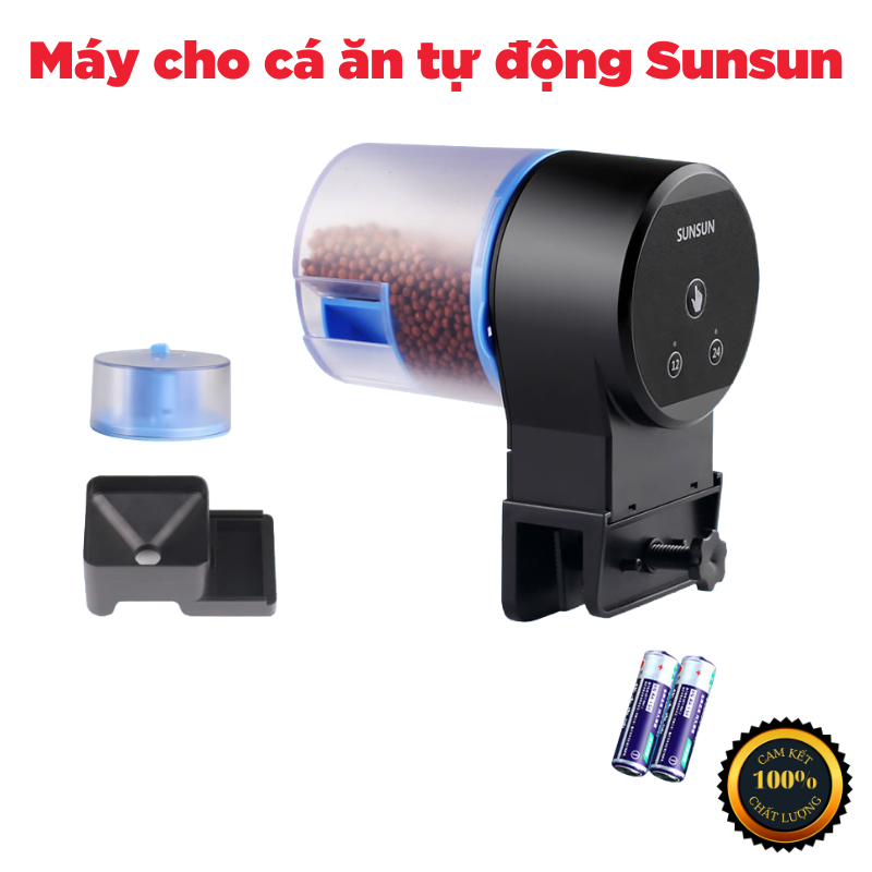 Máy cho cá ăn tự động hẹn giờ sunsun (tặng kèm 2 viên pin aa, bảo hành 1 tháng) / Búp aqua