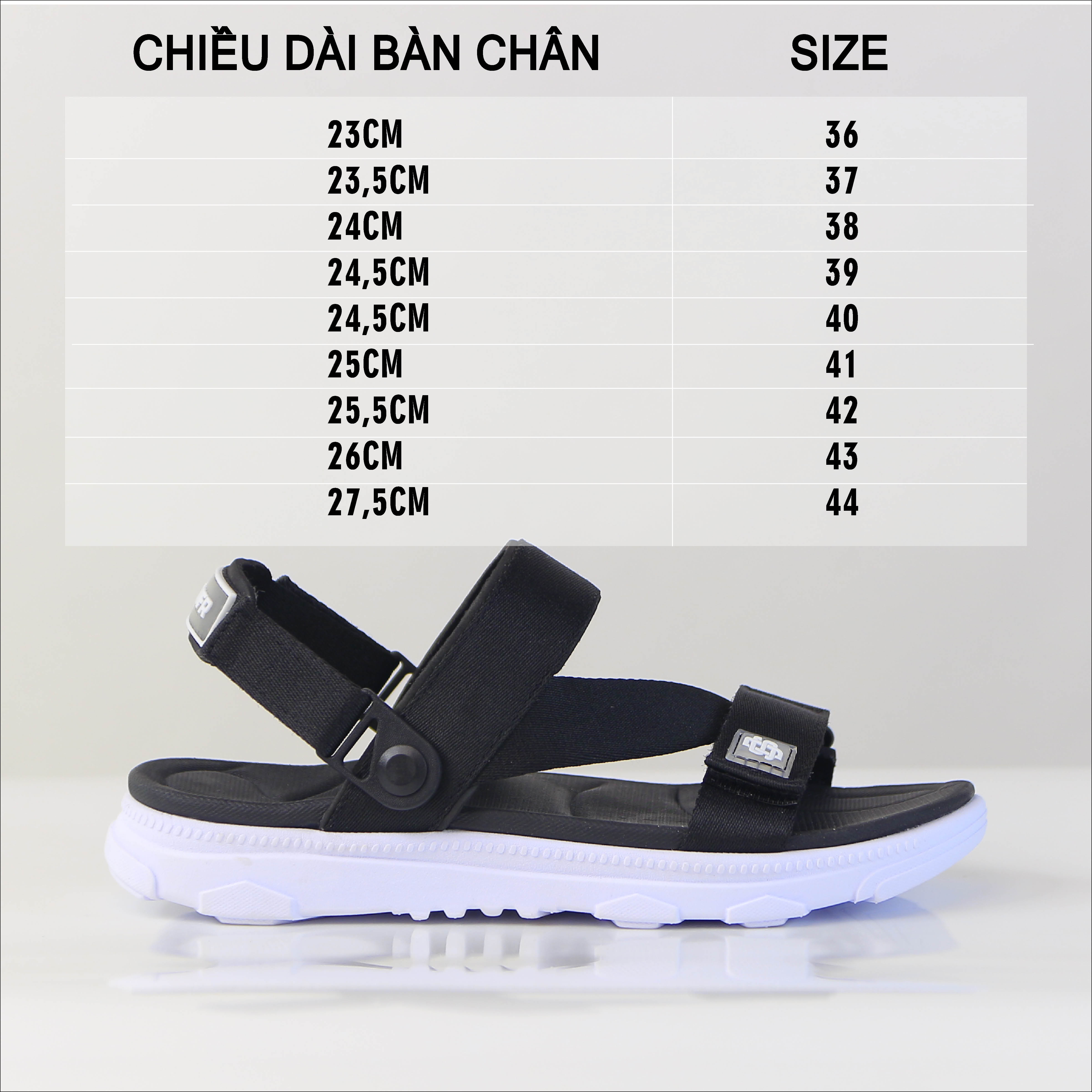 Giày Sandal SYNDER SD2 Màu Đen Trắng [ kèm hộp + vớ ]