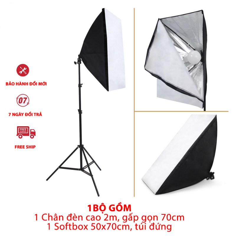 Đèn Chiếu Sáng Studio Đèn Hỗ Trợ Live Stream Và Chụp Ảnh Chuyên Nghiệp, Bộ đèn studio XT5A có remote - Kèm Softbox 50x70cm, chân đèn 2m, bóng led Bulb 150W, Có 3 Màu Thích Hợp Chụp Các Loại Sản Phẩm -Kèm Softbox 50x70cm Chân Đèn 2m.