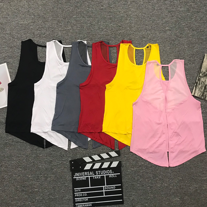 Áo tanktop nữ tập Gym - Yoga phối lưới lưng TANKTRON