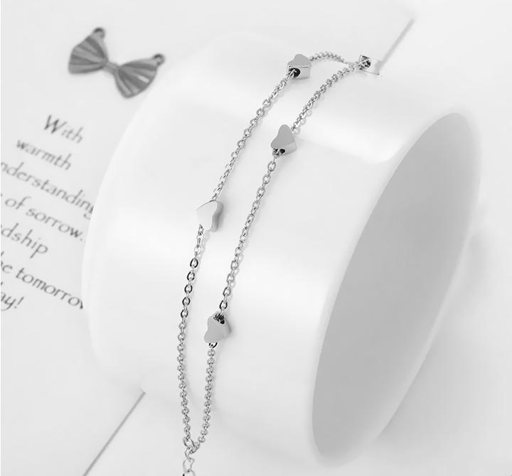 LẮC CHÂN TITAN TRÁI TIM 2 TẦNG (trắng)