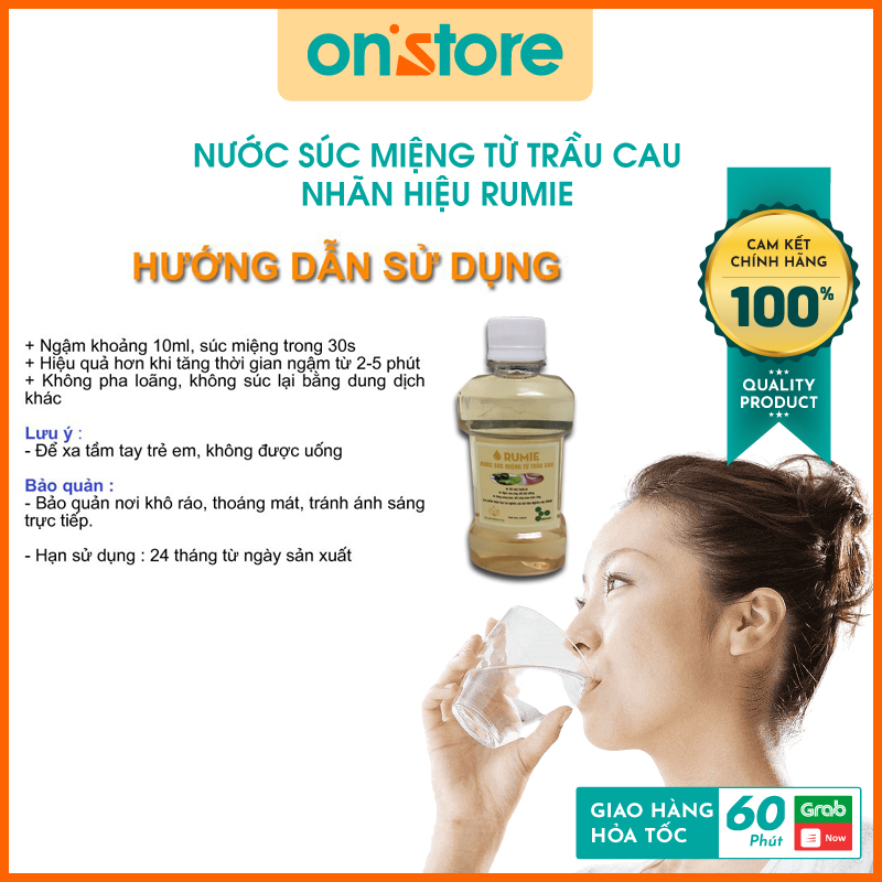 Nước Súc Miệng Từ Trầu Cau Sạch Miệng Chắc Răng - 220ml