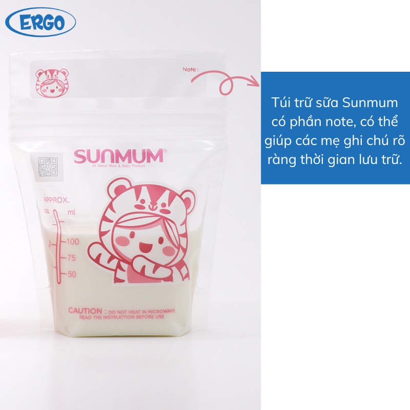 Túi trữ sữa Sunmum Thái Lan Mẫu mới