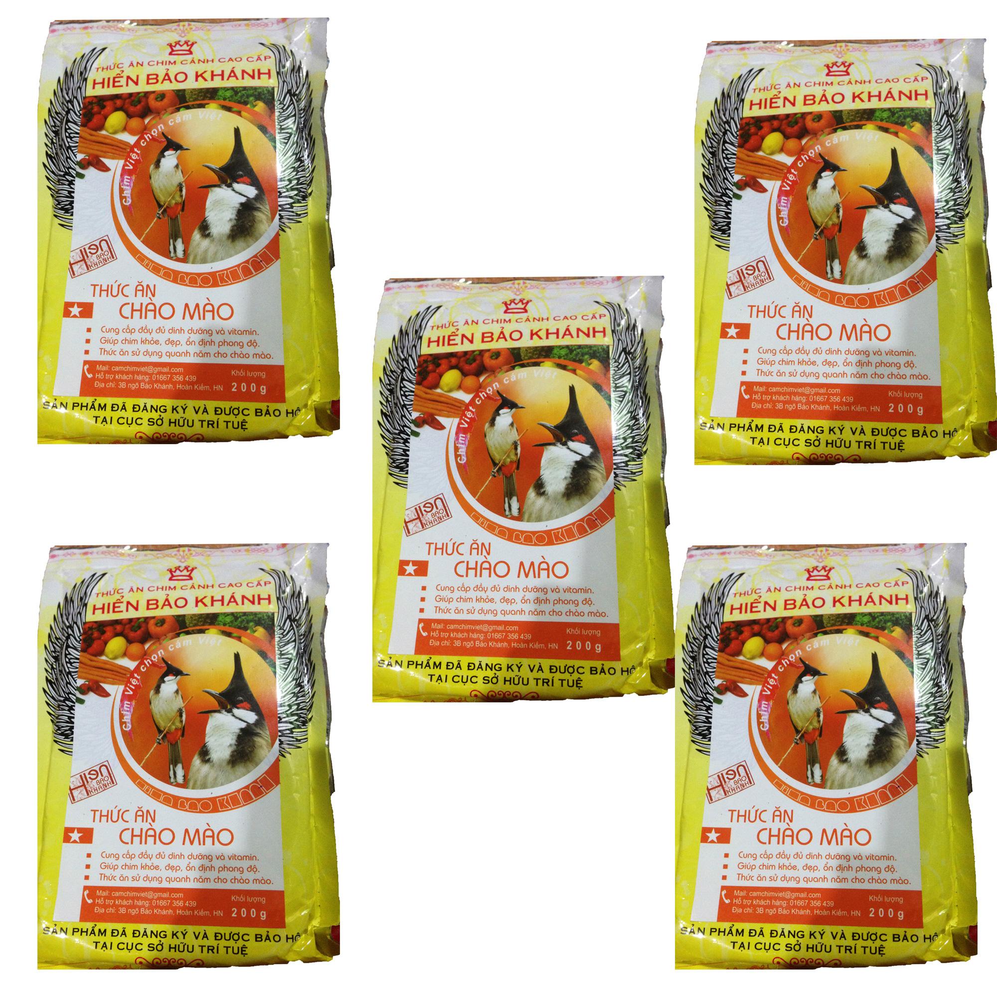 Combo 5 gói cám hiển bảo khánh chào mào ổn định 200g - thức ăn chim cao cấp