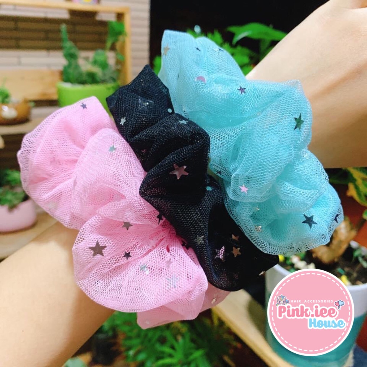 [HCM]SCRUNCHIES LƯỚI SAO 2 LỚP - CỘT TÓC HOTTREND
