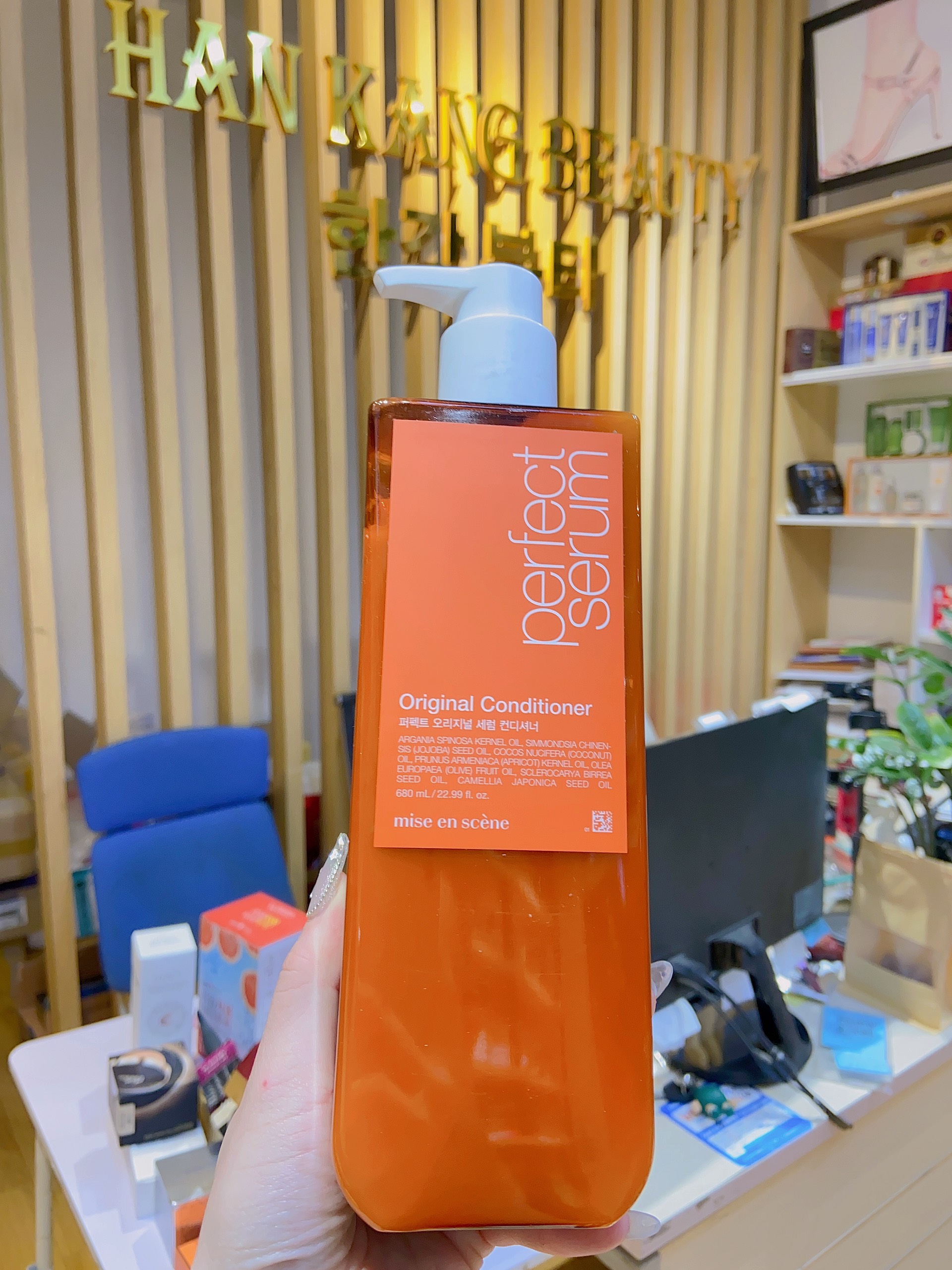 Cặp dầu gội + xả cho tóc khô hư tổn, gãy rụng Perfect Serum  Golden Morocco Argan Oil Original Shampoo(cam)