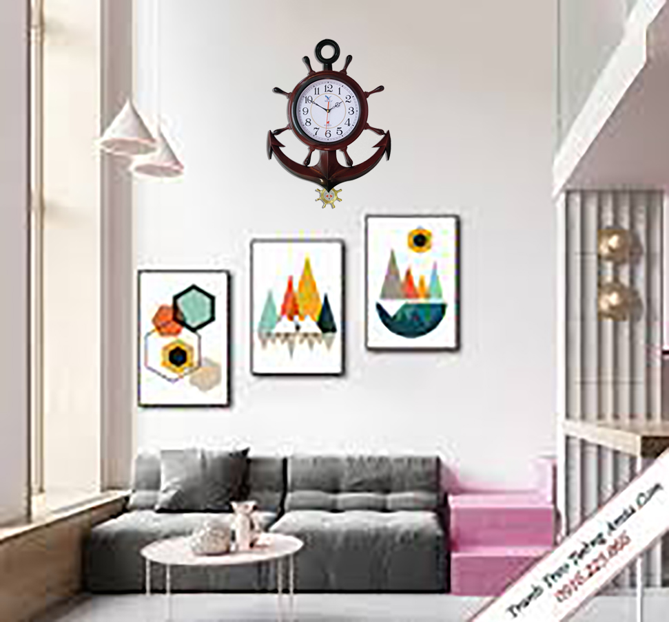 Đồng Hồ Treo Tường Mõ Neo Quả Lắc - DHM111