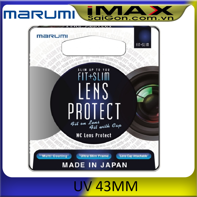 Kính lọc Filter Marumi Fit & Slim Lens Protect 43mm (Hoằng Quân) + Bút lau lens