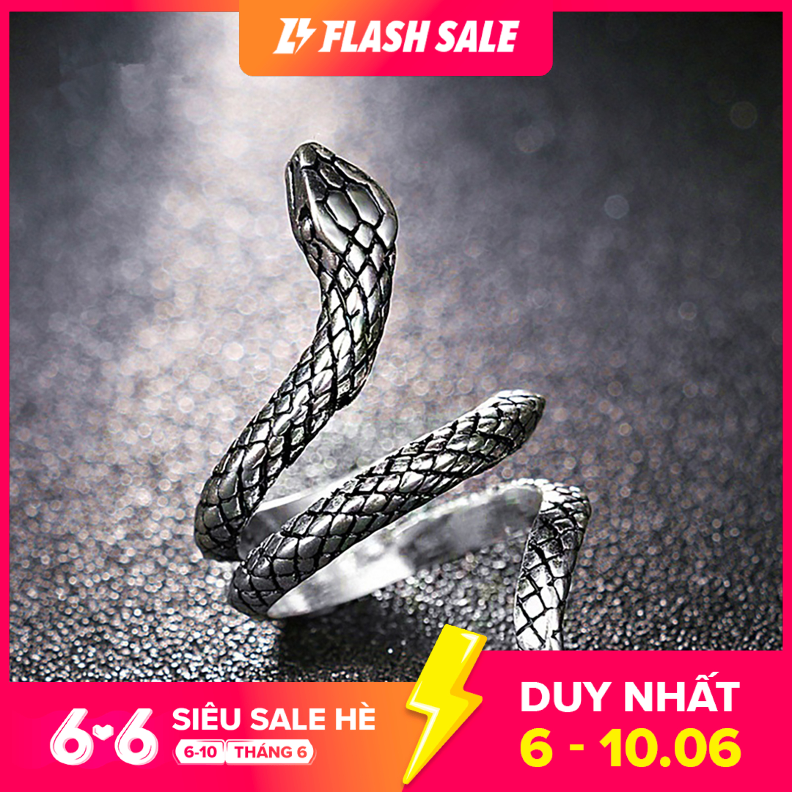 Fashion Punk Cobra Snake Shape Alloy Finger Ring Men Statement Jewelry Gift