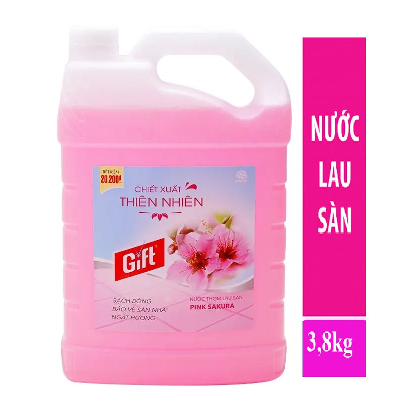 Nước lau sàn Gift đậm đặc can 3.8kg - Bạc Hà