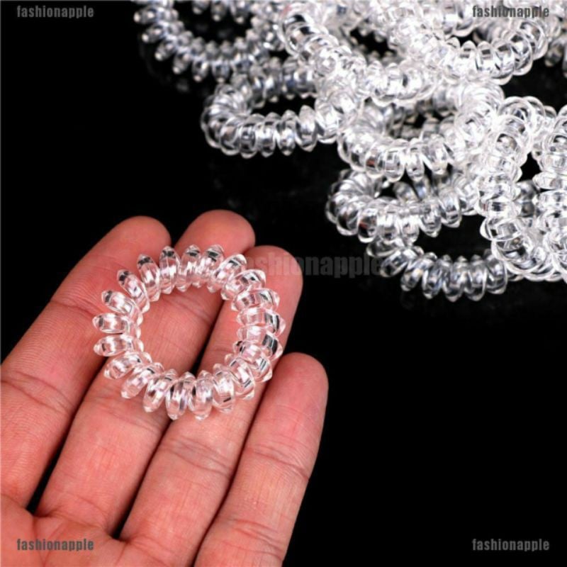 [HCM]Set 10 Cột Tóc Lò Xo Trong SuốtMàu Nhỏ 3Cm.