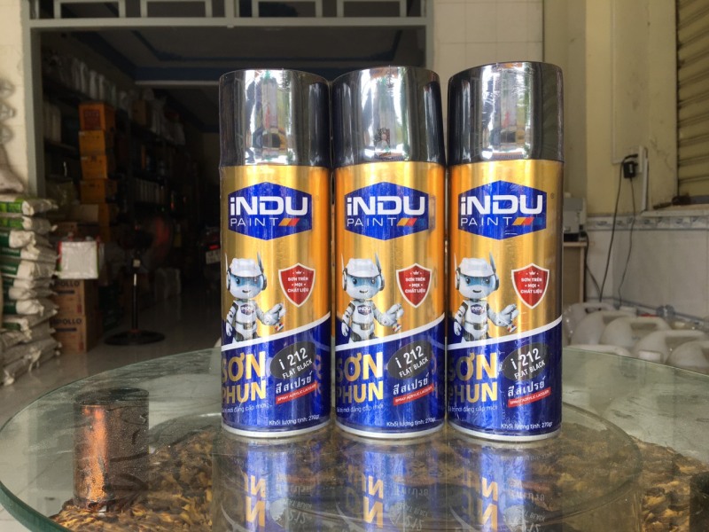 SƠN XỊT ĐA NĂNG INDU MÀU ĐEN MỜ (combo 2 chai)