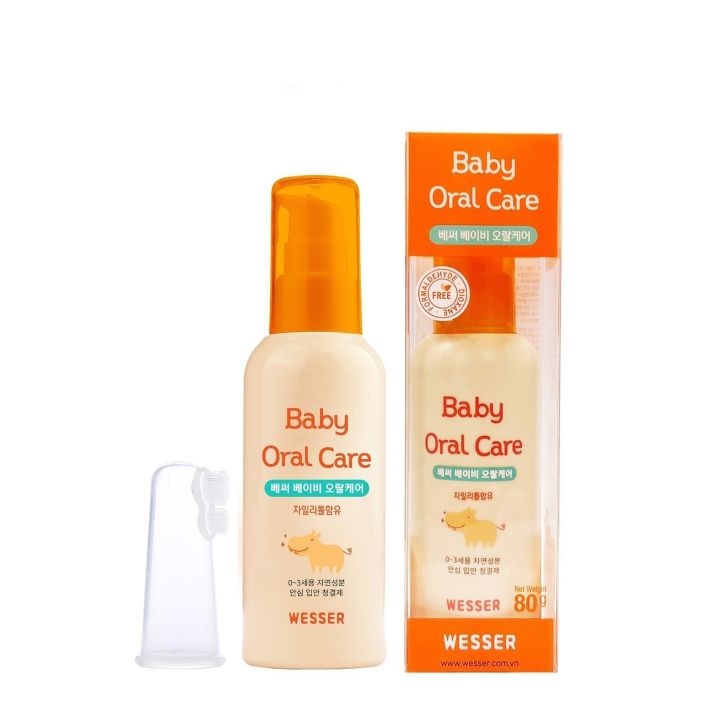 Nước rơ lưỡi wesser 80g dành làm sạch răng, lưỡi miệng cho bé từ sơ sinh 0m+