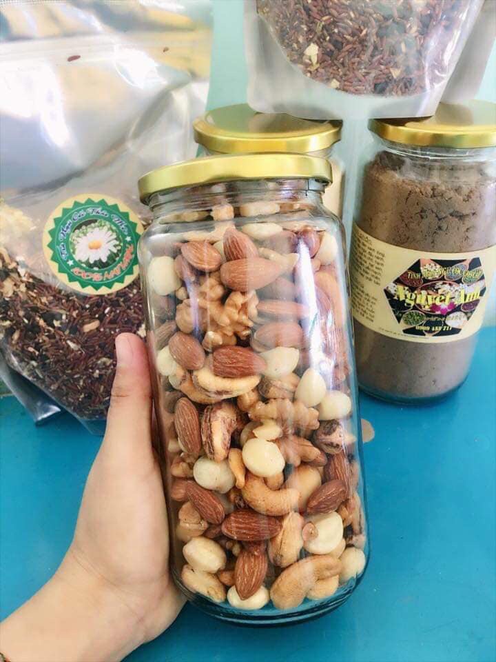 COMBO 3 HŨ THUỶ TINH 1000ML (1L - 1 Lít) NẮP THIẾC DÁNG TRÒN đựng mật ong, chanh đào, bột, trà hoa