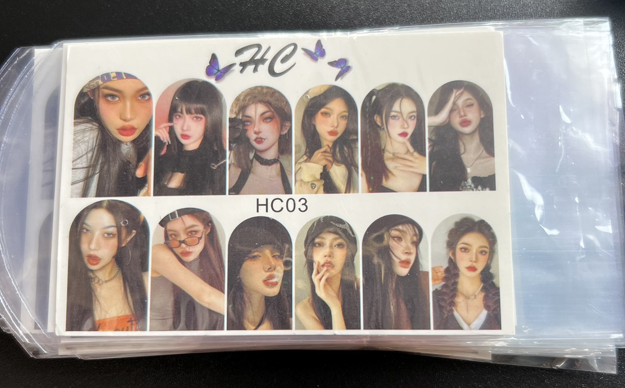 sticker 3d mẫu cô gái dán móng tay nail