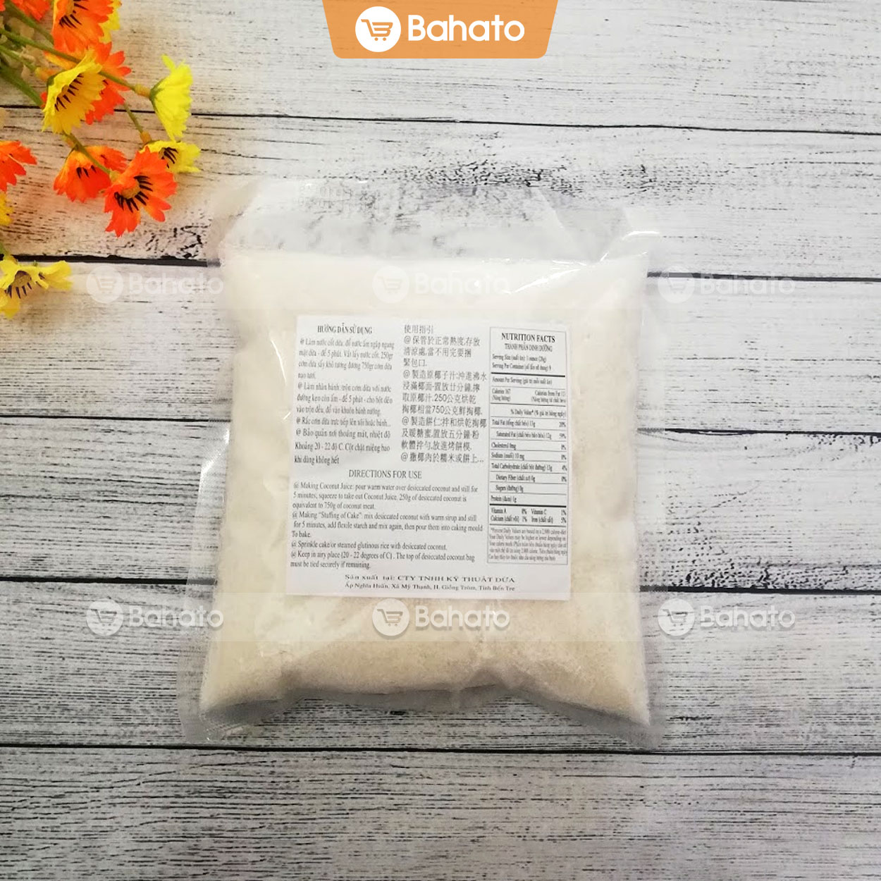 Cơm dừa nạo xấy khô Bến Tre gói 250g