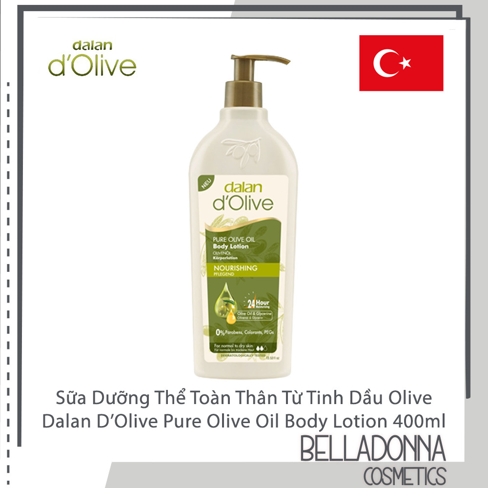 Sữa dưỡng thể toàn thân từ tinh dầu olive dalan d'olive pure olive oil body lotion 400ml