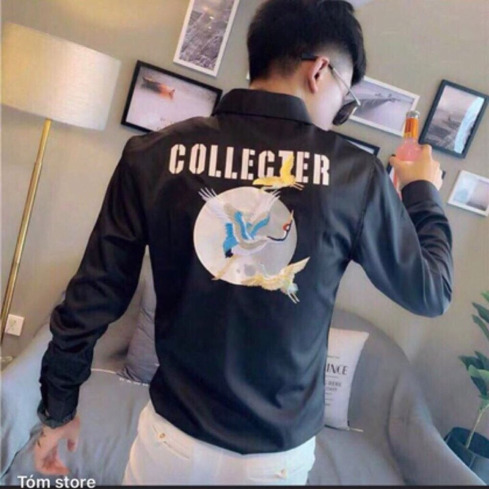 [HCM]ÁO SƠ MI TRẮNG ĐEN COLLECTER SIÊU XINH