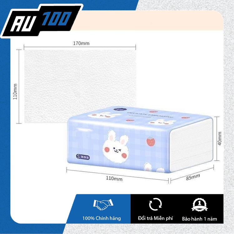 [AU100] Giấy Ăn Thỏ Trắng Siêu Dai, Siêu Mịn (Hàng Nội Địa Trung Quốc)
