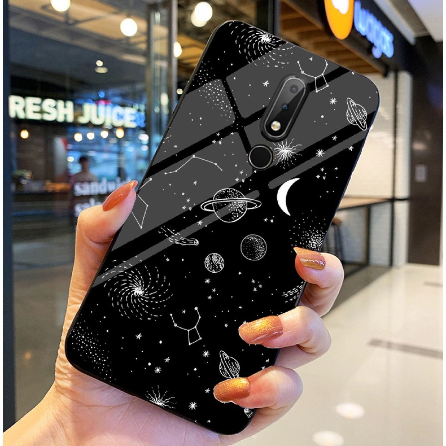 Ốp Lưng NOKIA 8.1 Ốp kính bóng cao cấp Phi Hành Gia