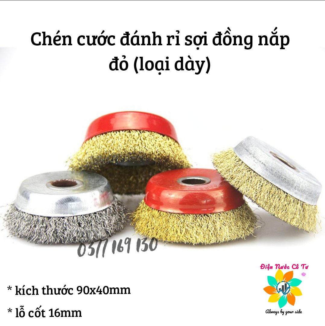 Chén cước đánh rỉ sợi đồng nắp đỏ