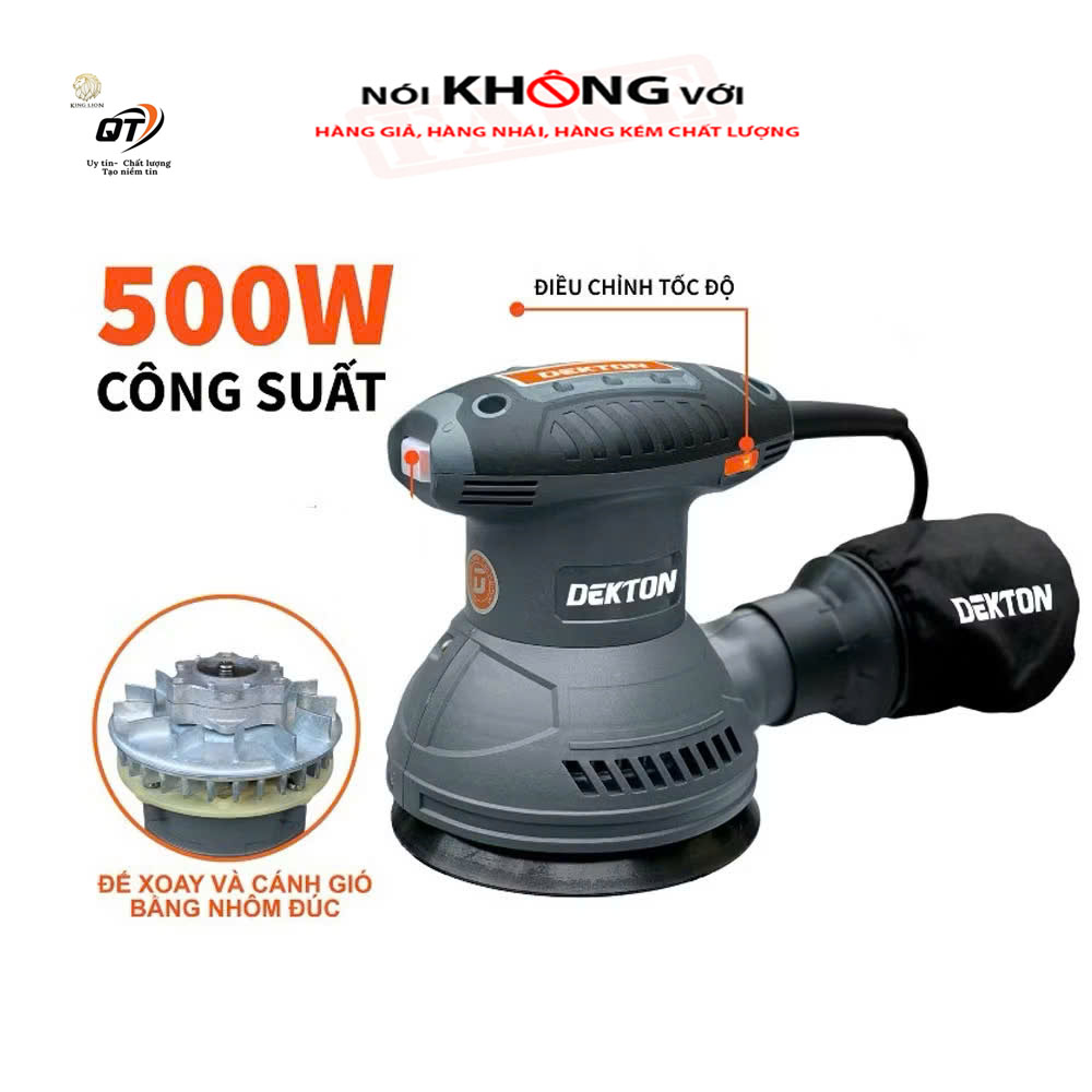 Máy Chà Nhám Tròn 6 Tốc Độ 500W Dekton DK-OS125