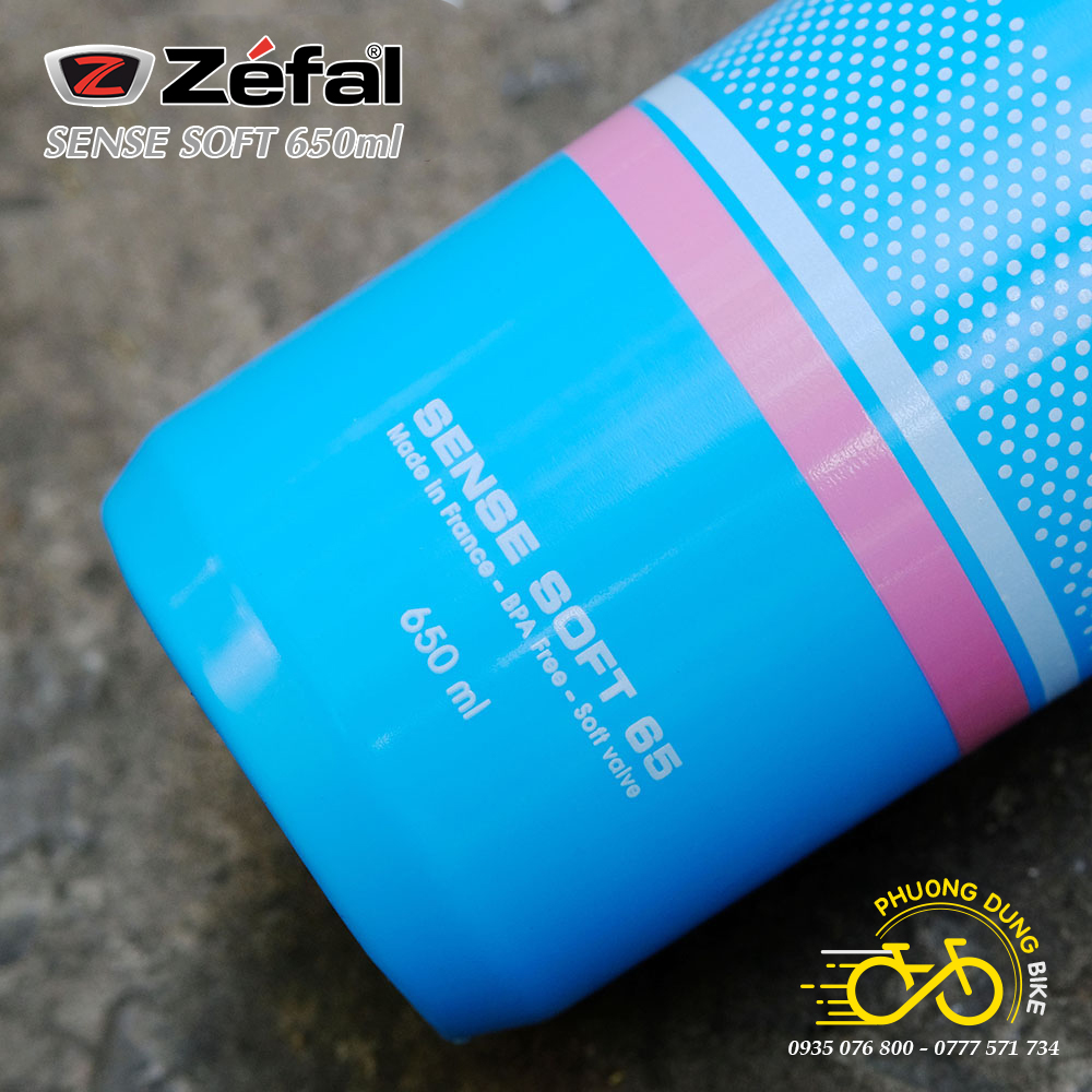 Bình Nước Xe Đạp ZEFAL SENSE SOFT 650ml – Nhựa Không BPA, Mềm, Uống Nhanh, Gắn Khung