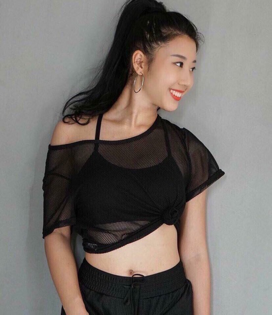 Áo croptop lưới