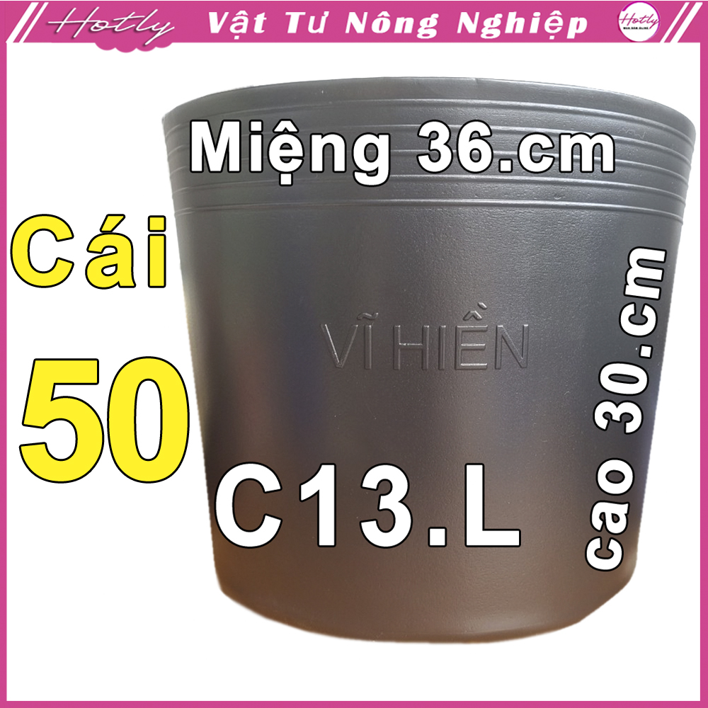50 chậu nhựa vĩ hiền c13 lớn miệng,cao 36x30cm trồng cây ăn trái và hoa siêu bền--77116
