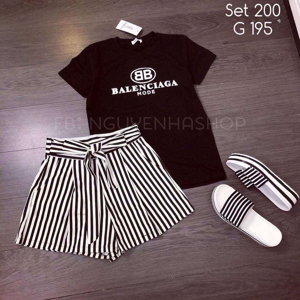 Sét đồ bộ áo cotton quần cát hàn siêu chất, siêu cá tính LĐT52019
