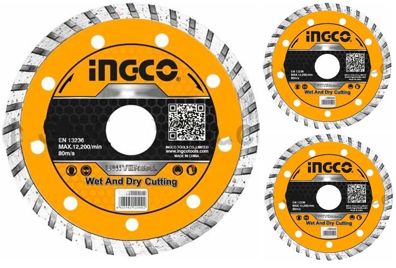 Bộ 3 đĩa cắt gạch đa năng 125mm 5inch wet and dry cutting Ingco DMD031252M