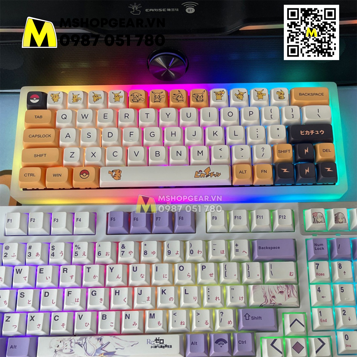 Bộ nút gắn bàn phím cơ - Keycap XDA-QX Pikachu thick pbt xda profile dye-sub 139 keys