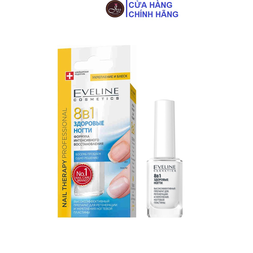 Dưỡng móng Eveline 8 in1 Total Action 12ml
