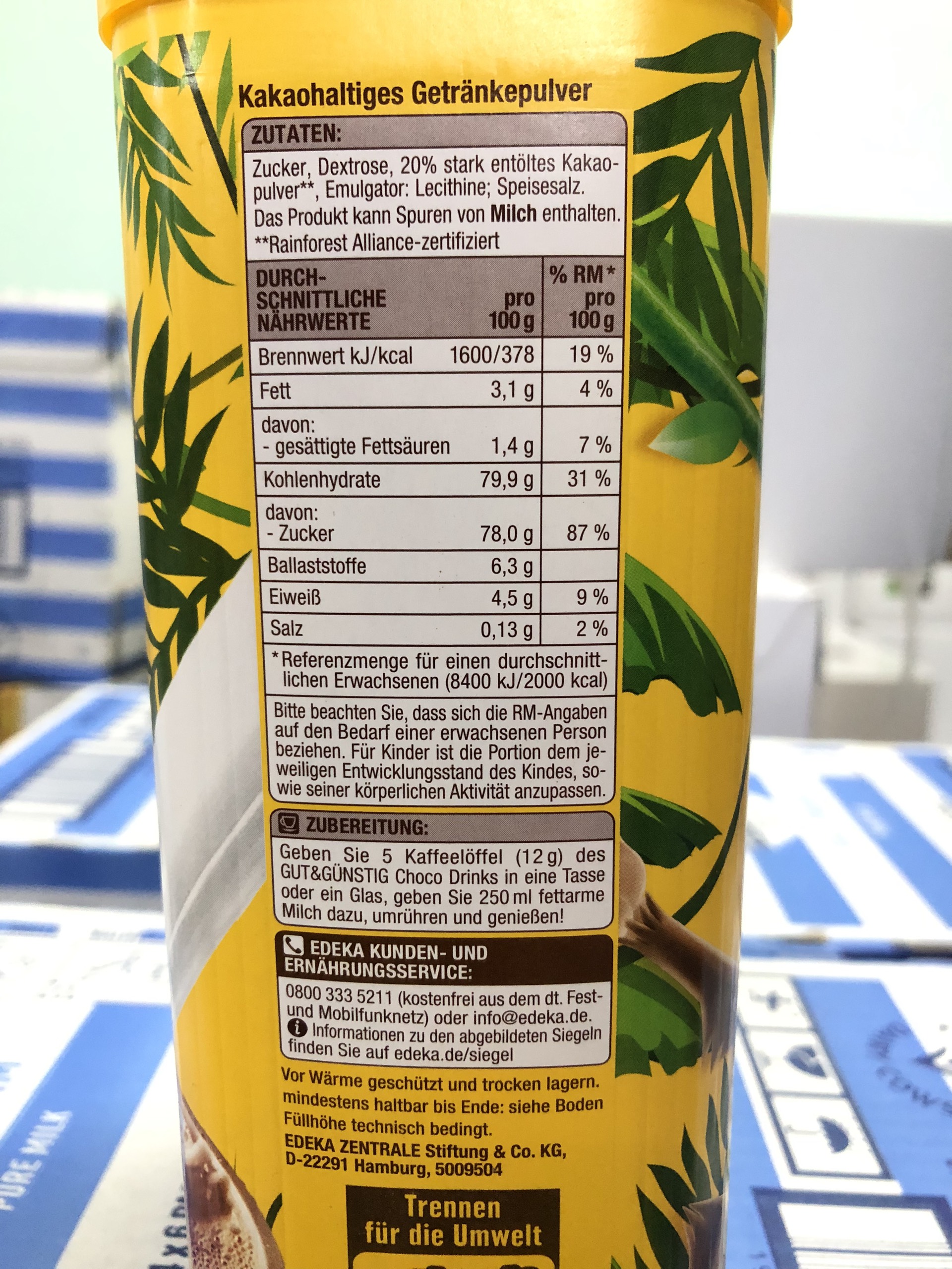 [Hộp 800g] Bột Cacao Choco Drink 800g - Nhập Khẩu Đức