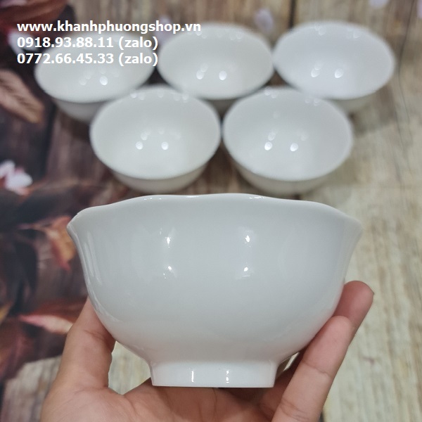 chén sứ Minh Long mẫu đơn trắng - chén sứ Minh Long