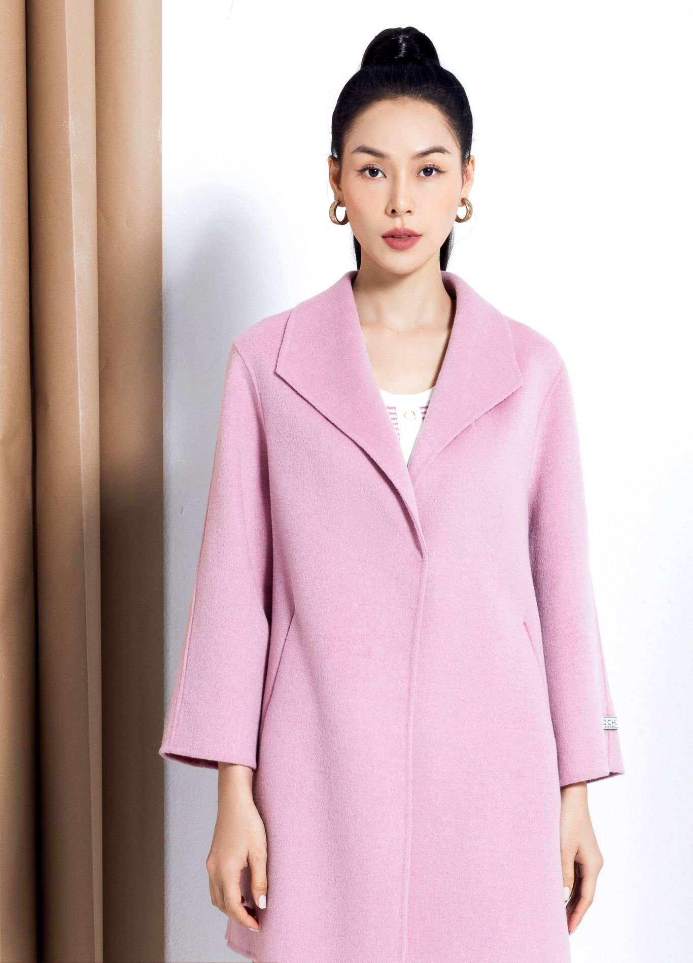 D.CHIC Áo dạ HANDMADE 2022 cổ bẻ ve to 2 túi chéo MS: 980152