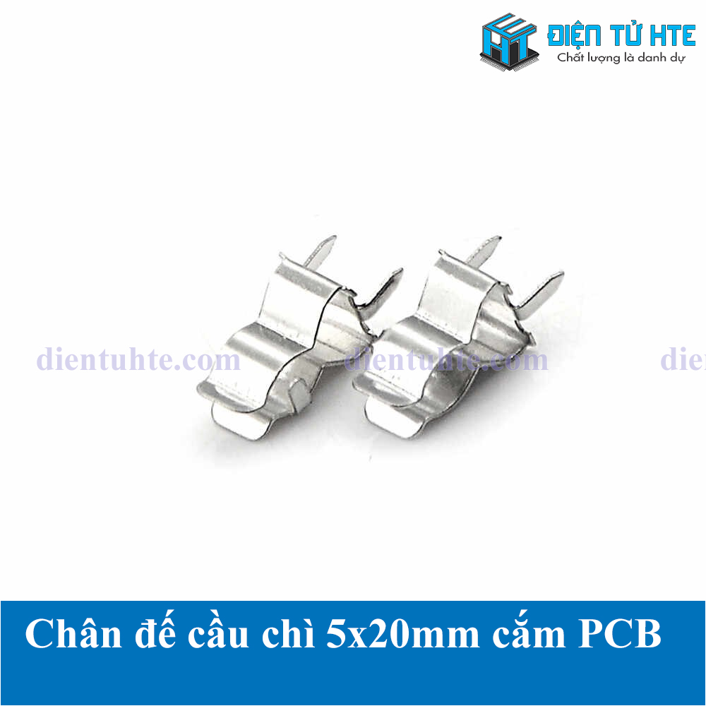 Đế cầu chì 5x20mm (chân sắt) lắp PCB - Bộ 20 cái