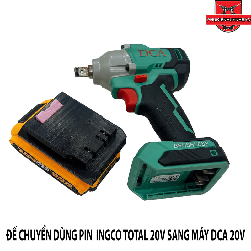 Ngàm Đế Chuyển Pin Ingco Total Sang Máy DCA 20V - DongCheng 20V - DCK 20V
