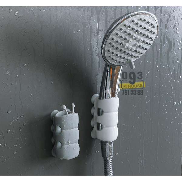 Bathroom Suction Cup Bracket Suction Cup Holder for Shower for over the Wall Durable Reusable Silicone Punch-free Shower Head Holder Reusable Durable Suction Cup Shower Bracket Mount Bathroom Wall Rack Stand Bathroom Accesso