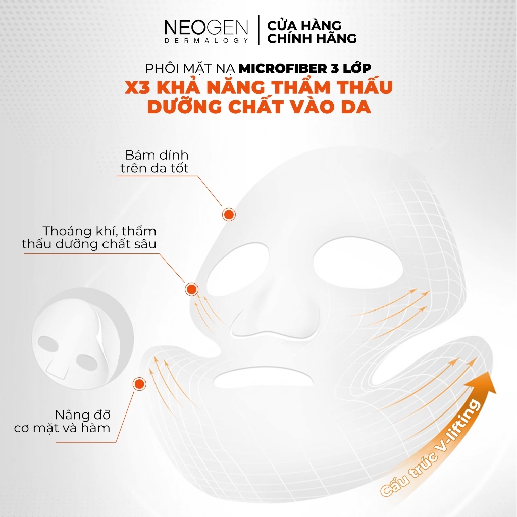 Mặt nạ Neogen Dermalogy Real Vita C Mask 28g/miếng