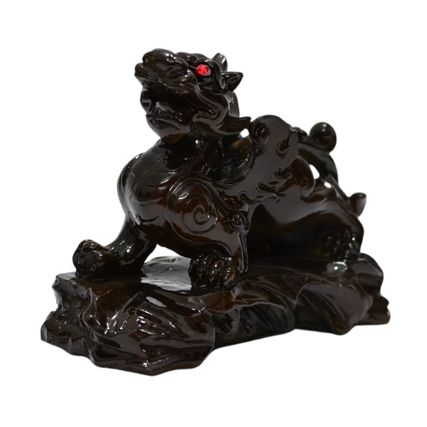 Tỳ Hưu Đá Màu Gỗ Có Đế