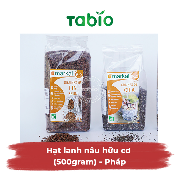 HCM - Hạt lanh nâu hữu cơ (500gram) - Pháp - TABIO