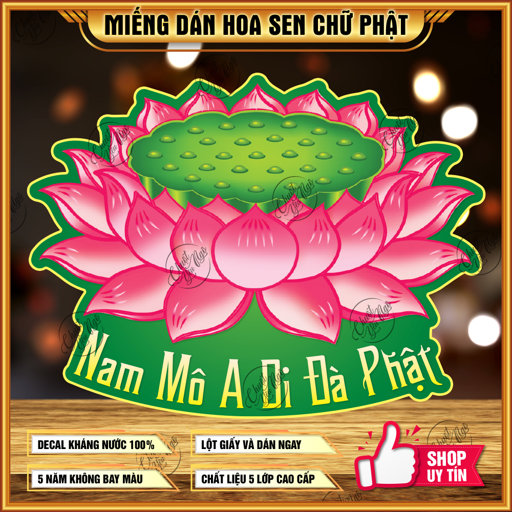 Miếng dán quan âm bồ tác decal trang trí đầu xe máy hình phong thủy cầu may mắn