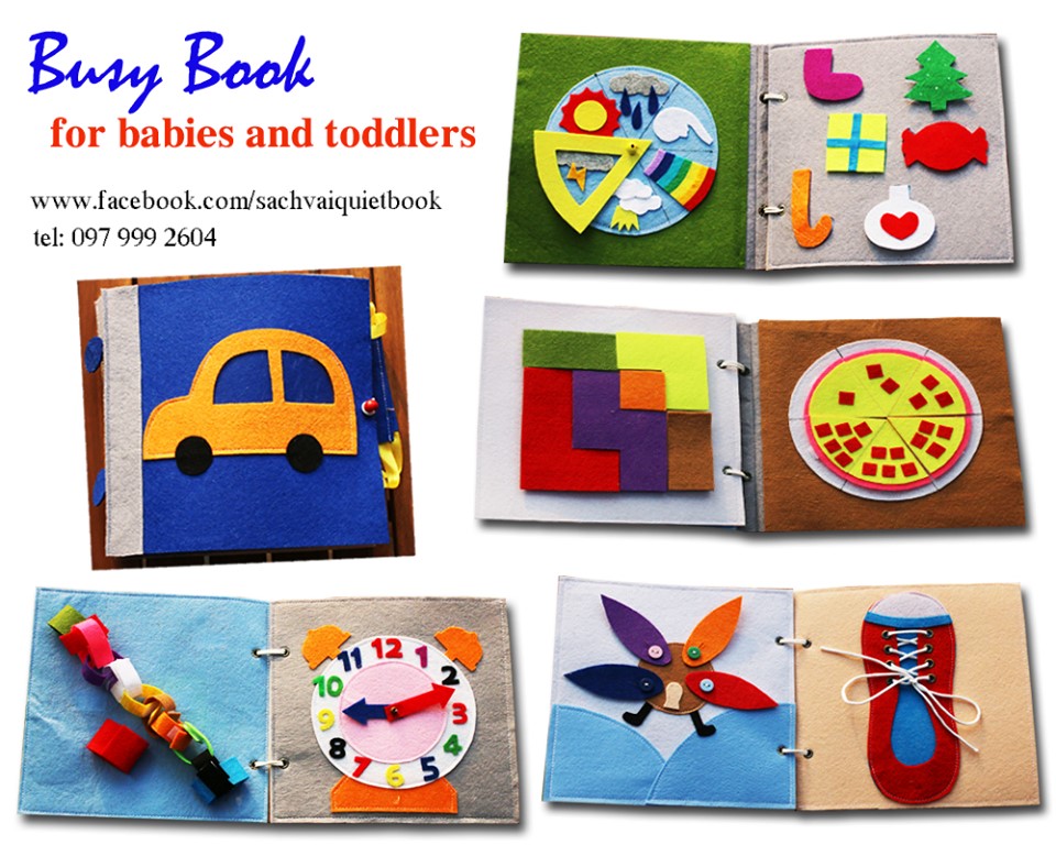 Sách vải Quiet Book cho bé / Busy Book