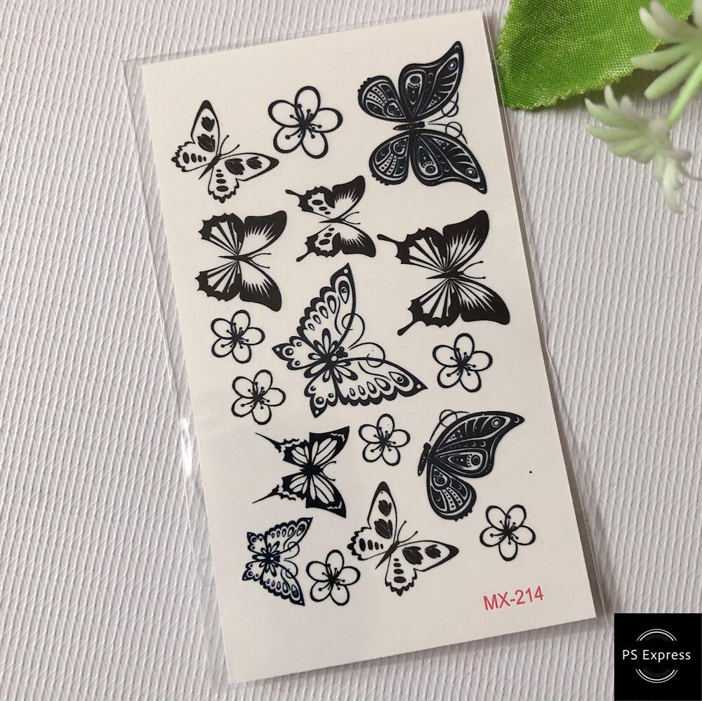 [HCM]Combo 6 tấm hình xăm dán bướm album hoa bướm size 10x6cm