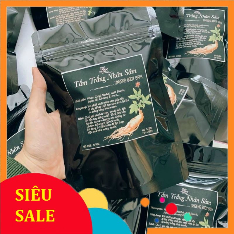 Tắm trắng nhân sâm đen ginseng body cao cấp trắng mịn da , ko vàng lông , ko đau rát